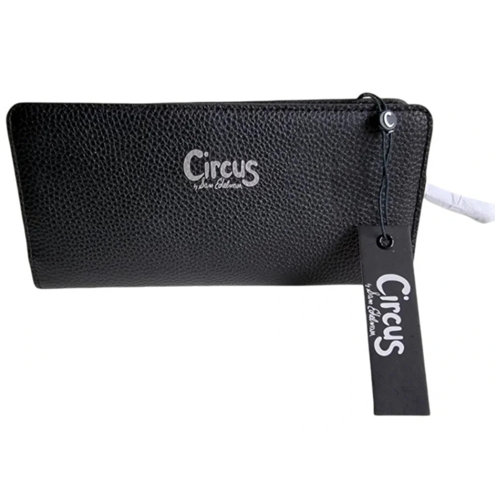 Circus by Sam Edelman Black Wristlet Wallet Vegan Pebble Leather Chic Versatile